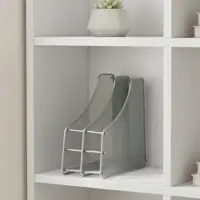 Лоток для бумаг А4, вертикальный, металлическая сетка, 2 отделения, серый