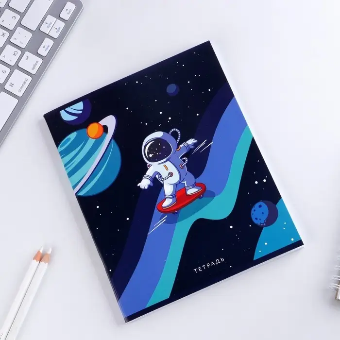 Тетрадь в клетку, 48 л., А5, на скрепке, блок №1 «Космос» МИКС Тетрадь в клетку, 48 л., А5, на скрепке, блок №1 «Космос» МИКС