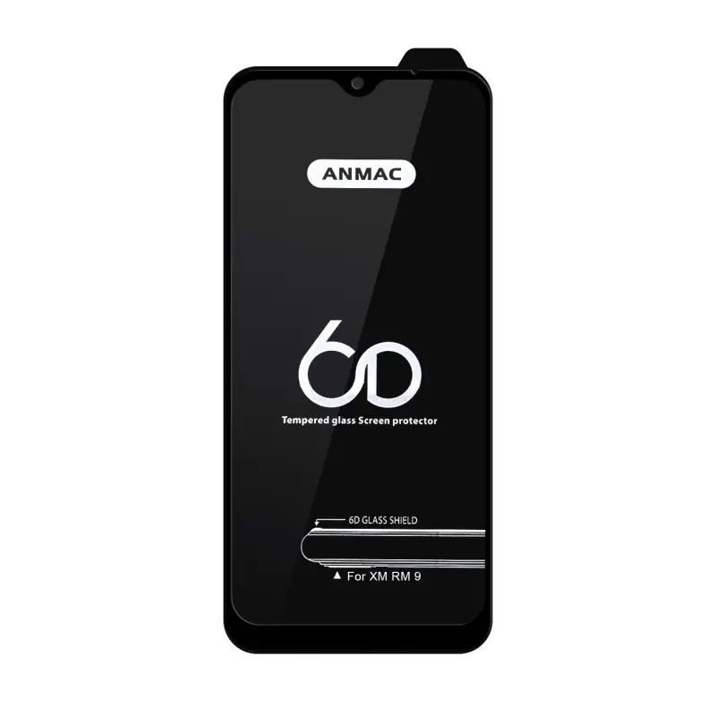 Защитное стекло XM Redmi 9 Anmac 6D Black без упаковки Арт.1137284 (10 шт./уп.)