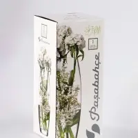 Ваза &laquo;Кармен&raquo; листья, овал, h=26 см, стекло, пудра