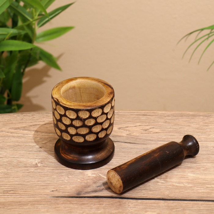 Ступка и пестик  Ступка и пестик "Соцветие" дерево 10х10х13,5 см