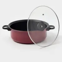 Кастрюля &laquo;Ренард&raquo;, 4 л, d=26 см, с крышкой, сетка фри 26&times;9 см, антипригарное покрытие, углеродистая сталь, красная