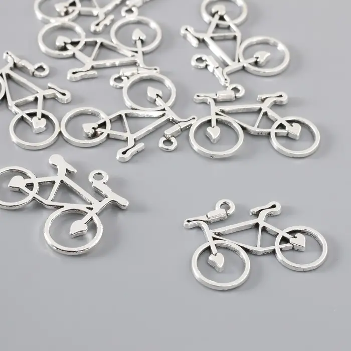 Декор металл для творчества Декор металл для творчества "Велосипед с сердцами" (А15503) 2,4х3,1 см