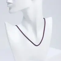 Шнурок из искусственной замши с замком, 45 см + удлинитель, фиолетовый