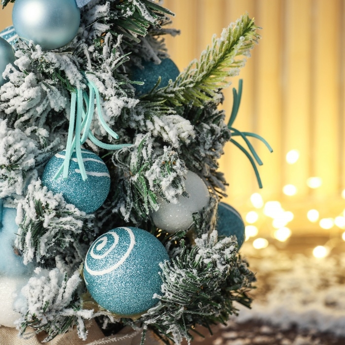 Ёлка декор Ёлка декор "Сюрприз в мешочке" 42х20 см, голубой