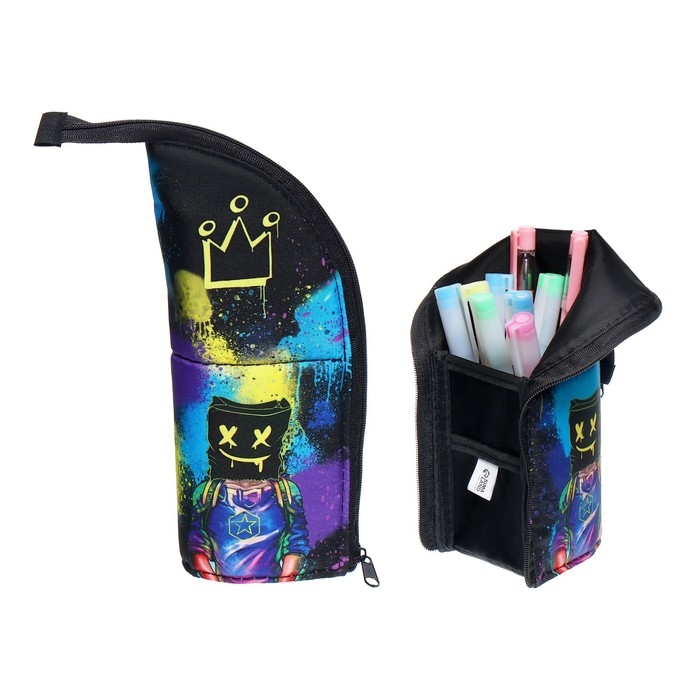 Пенал тубус-подставка, 85 х 210 х 65 мм, мягкий, тканевый, Calligrata, ПМО 12-20 Пенал тубус-подставка, 85 х 210 х 65 мм, мягкий, тканевый, Calligrata, ПМО 12-20 "Маска"