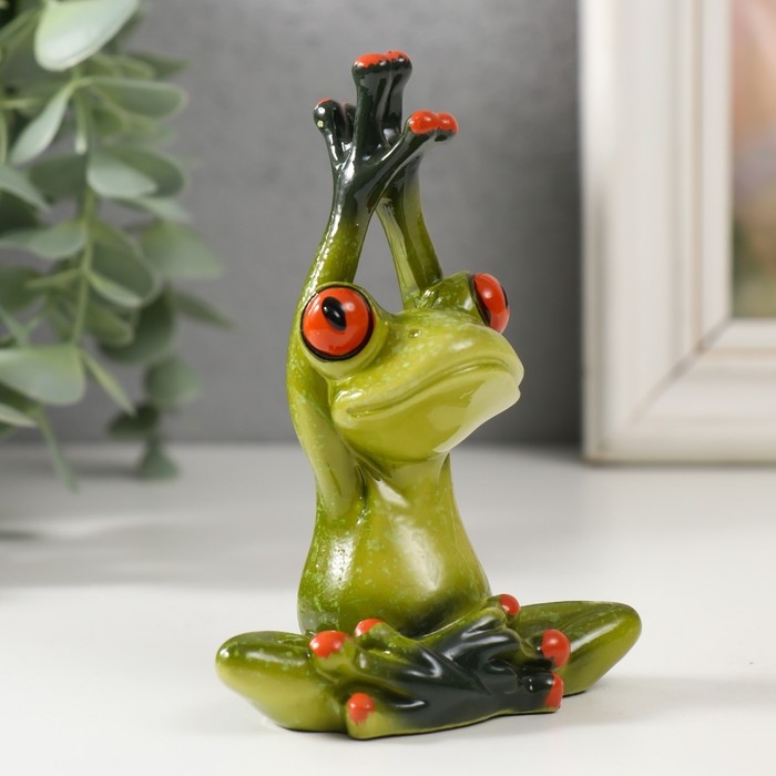 Сувенир полистоун лак Сувенир полистоун лак "Лягушка - йог" МИКС 7х9,5х4 см