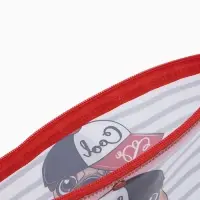 Косметичка-пенал на молнии, средний размер, в полоску, белая