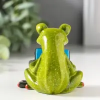 Сувенир полистоун лак "Лягушонок с планшетом" 7,5х7х7,3 см