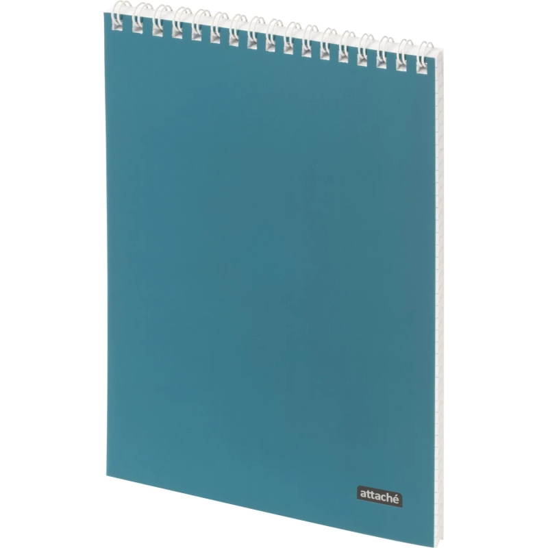 Блокнот А5 60л Attache Metallic Голубой клетка, греб, картон, фольга