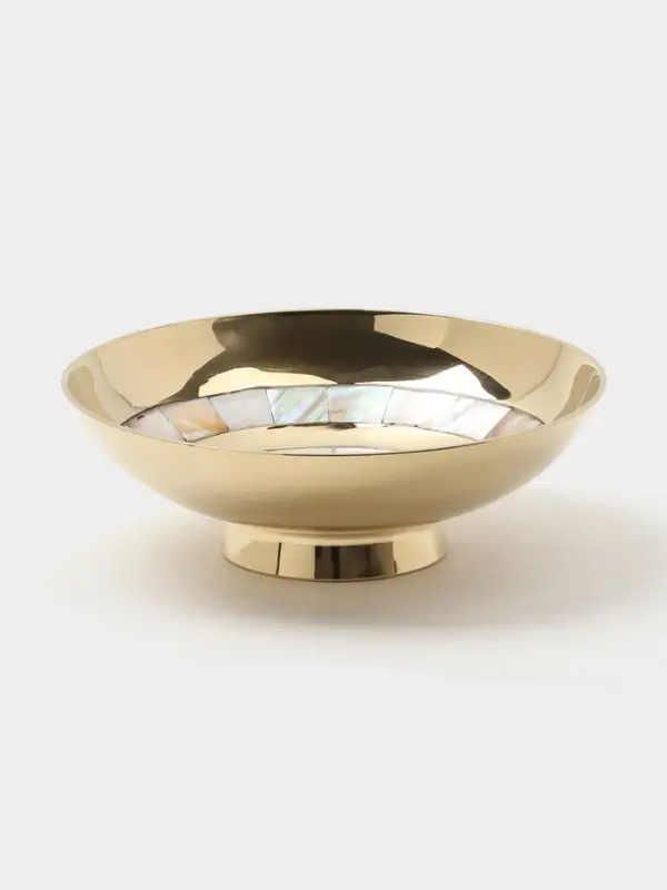 Блюдо сервировочное &laquo;Золотая с перламутром&raquo;, 14.5&times;14.5&times;5 см, латунь