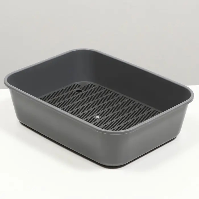 Туалет для кошек &laquo;Сима&raquo; FIX, 29&times;38&times;10.5 см, с сеткой, пластик, серый