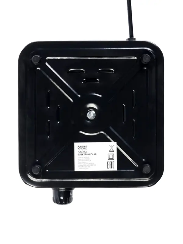 Плитка электрическая LHP-002, 1 конфорка, 1000 Вт, нагреватель диск, чёрная