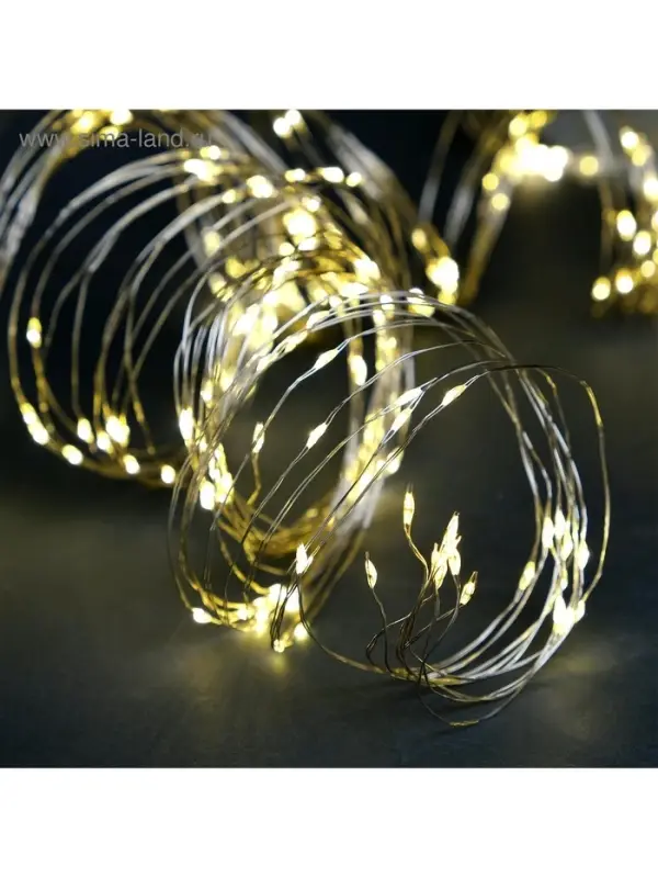 Гирлянда &laquo;Занавес&raquo; 2.8&times;3 м, роса на крючках, с пультом, IP20, серебристая нить, 300 LED, свечение тёплое белое, 8 режимов, USB