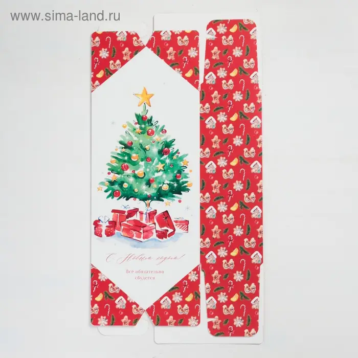 Коробка - конфета подарочная новогодняя складная «С Новым годом!», 14 х 22 х 8 см, Новый год Коробка - конфета подарочная новогодняя складная «С Новым годом!», 14 х 22 х 8 см, Новый год