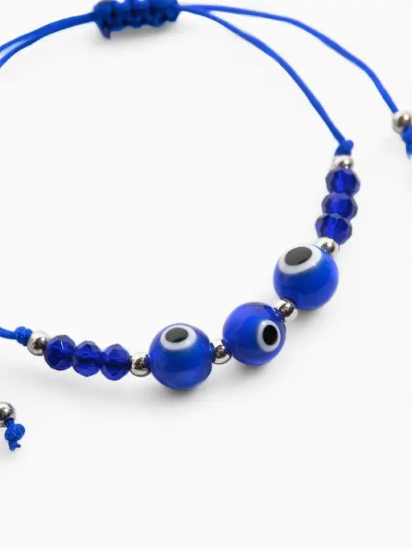 Браслет-оберег &laquo;Глазик&raquo; трио, цвет синий, d=6 см