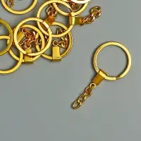 Основа для брелока кольцо металл с плоским креплением золото набор 12 шт 3х6 см Основа для брелока кольцо металл с плоским креплением золото набор 12 шт 3х6 см