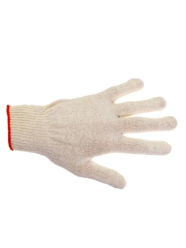 Перчатки садовые, хб, вязка 10 класс, 4 нити, размер 9, с ПВХ точками, белые, Greengo