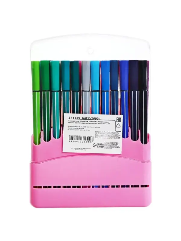 Фломастеры, 36 цветов, в пластиковом пенале, вентилируемый колпачок, МИКС Фломастеры, 36 цветов, в пластиковом пенале, вентилируемый колпачок, МИКС