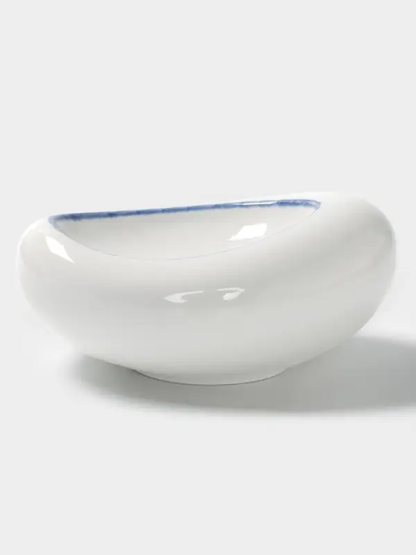 Блюдо сервировочное Magistro Blue Lagoon, 20&times;14.8&times;8.5 см, фарфор, белое