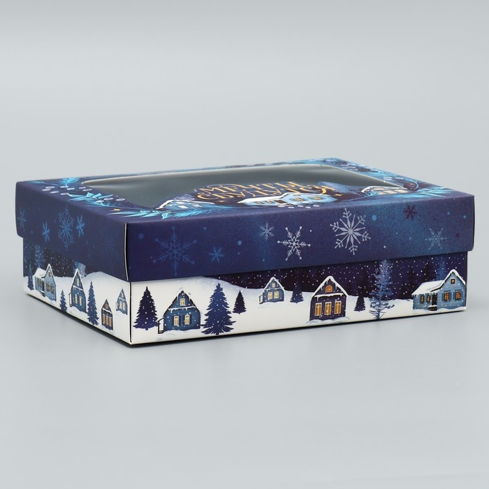 Коробка подарочная новогодняя складная «Мечты сбудутся», домик, 16.5 х 12.5 х 5 см, Новый год Коробка подарочная новогодняя складная «Мечты сбудутся», домик, 16.5 х 12.5 х 5 см, Новый год