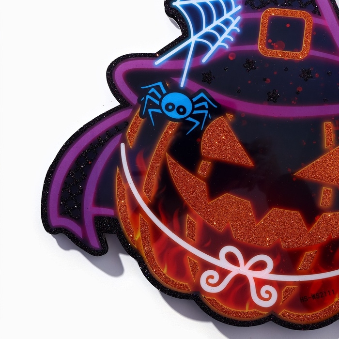 Декоративное светящиеся украшение (подвеска) "Злая тыква" 25х20,5 см