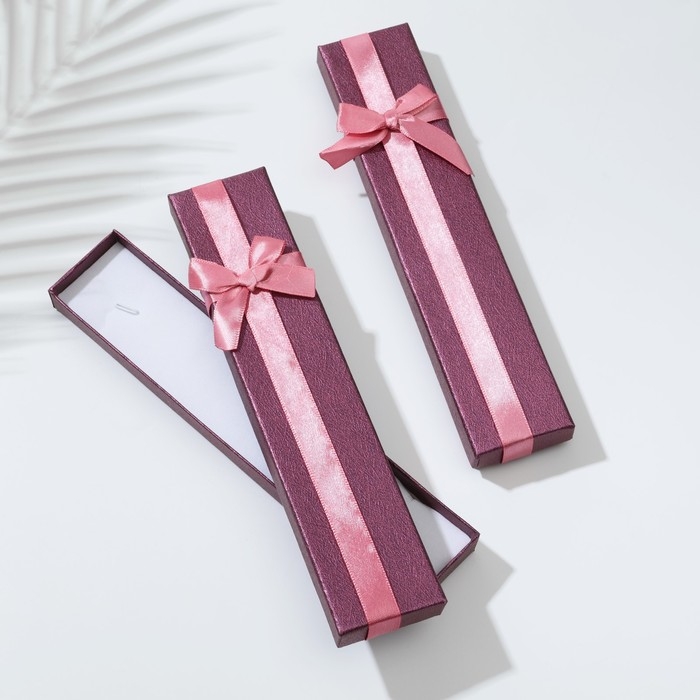 Коробочка подарочная под браслет/цепочку/часы «Благородность», 21×4 (размер полезной части 20,1×3,7 см), цвет бордовый Коробочка подарочная под браслет/цепочку/часы «Благородность», 21×4 (размер полезной части 20,1×3,7 см), цвет бордовый