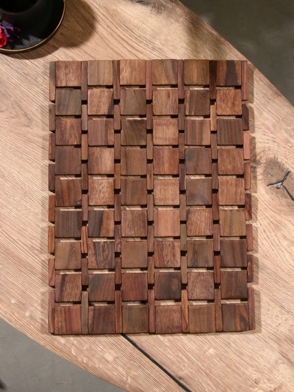 Коврик из тикового дерева, 40х30х0,7 см