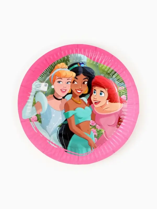 Посуда одноразовая бумажная на 10 персон: стаканы, тарелки, скатерть, Принцессы Посуда одноразовая бумажная на 10 персон: стаканы, тарелки, скатерть, Принцессы