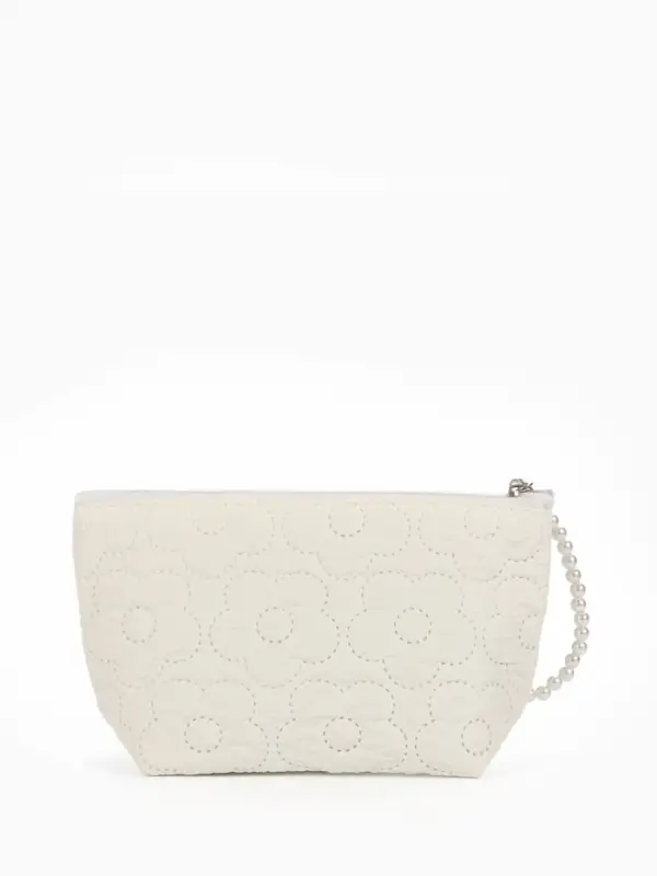 Косметичка дор Цветок 22*6*16, отд на молнии, молочный