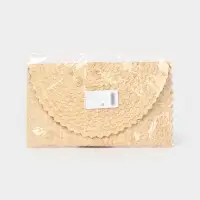 Сумка клатч плетёная из пальмового листа, 28&times;16&times;2 см, бежевая
