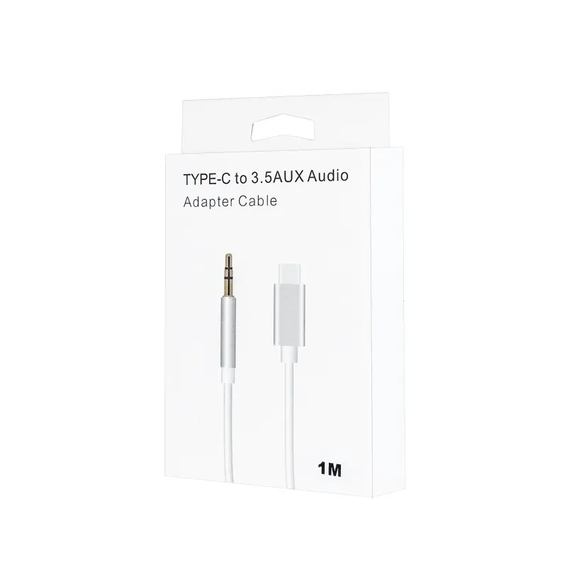 Кабель AUX TYPE-C - 3.5mm. TPE белый 1M