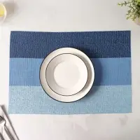 Салфетка сервировочная на стол &laquo;Три полосы&raquo;, 45&times;30 см, голубая