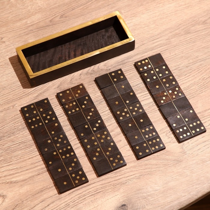 Игра настольная  Игра настольная "Домино" в коробочке 20х7х3 см, манговое дерево