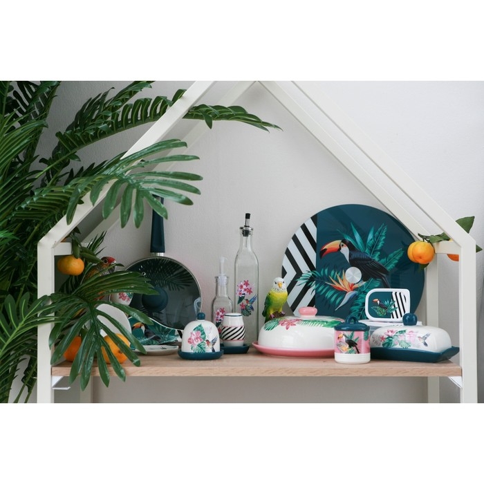 Маслёнка Доляна «Тропики», 17×12,5×8 см, цвет белый Маслёнка Доляна «Тропики», 17×12,5×8 см, цвет белый