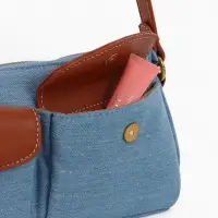 Сумка женская багет TEXTURA на молнии, 27&times;8&times;13 см, джинсовая, голубая