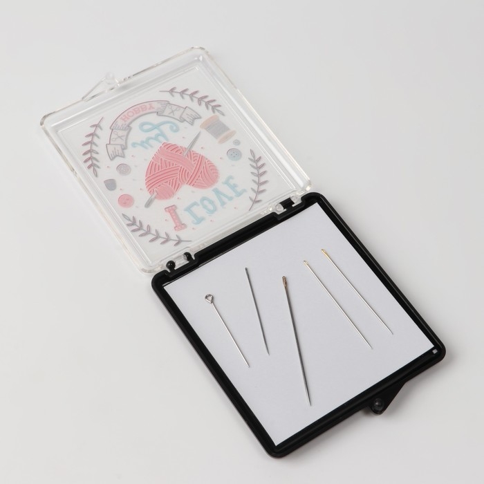 Игольница магнитная «Hobby», с иглами, 7 × 8 см, цвет чёрный Игольница магнитная «Hobby», с иглами, 7 × 8 см, цвет чёрный