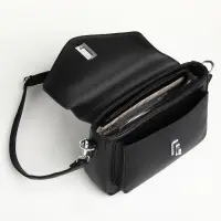 Сумка женская мессенджер TEXTURA на клапане, 24&times;7&times;16 см, чёрная