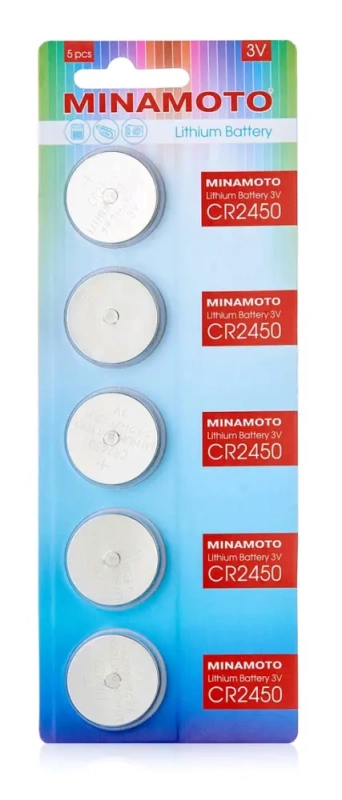 Батарейка Minamoto CR2450 BL5 Lithium 3V Батарейка Minamoto CR2450 BL5 Lithium 3V