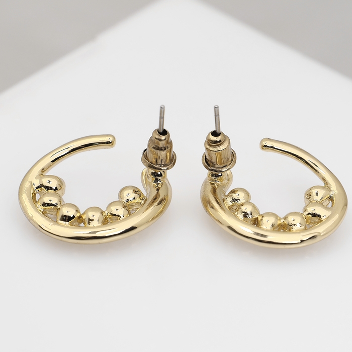 Серьги с жемчугом «Бусина» горошина, цвет золото Серьги с жемчугом «Бусина» горошина, цвет золото