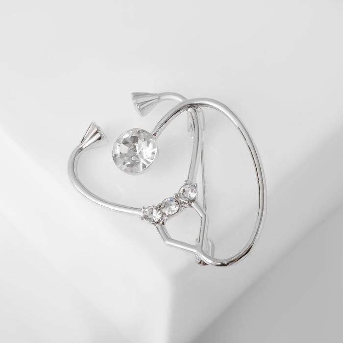 Брошь «Стетоскоп» крупный, цвет белый в серебре Брошь «Стетоскоп» крупный, цвет белый в серебре