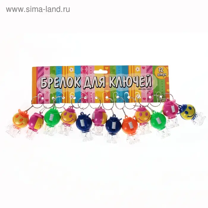 Фонарик брелок для ключей на кольце «Смайлик в кепке», мигает, 5×3×2.5 см, МИКС Фонарик брелок для ключей на кольце «Смайлик в кепке», мигает, 5×3×2.5 см, МИКС