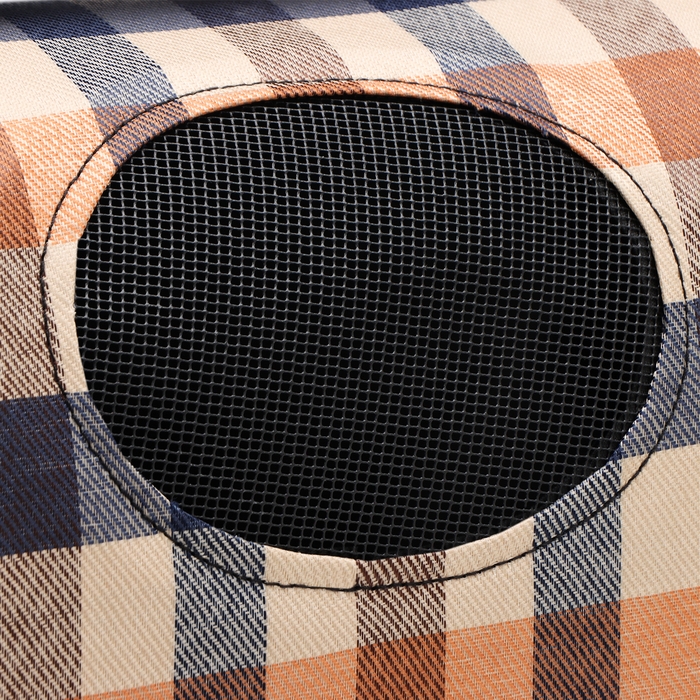 Сумка-переноска каркасная со шторкой, размер S, 37 х 20х 24 см, клетчатая Сумка-переноска каркасная со шторкой, размер S, 37 х 20х 24 см, клетчатая