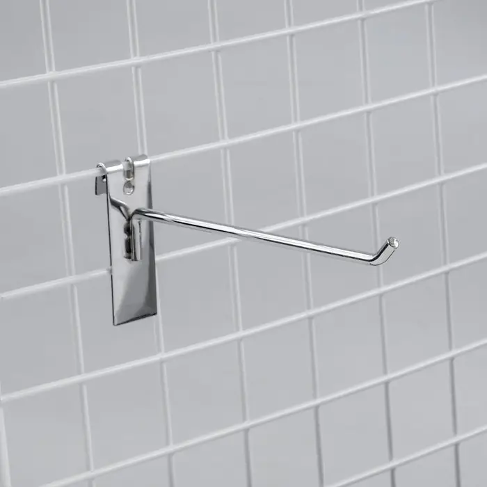 Крючок на сетку одинарный, d=6 мм, L=20 см, цвет хром