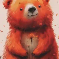 Пакет подарочный "Мишка в поле" ламинированый 11,5 х 14,5 х 6,5 см