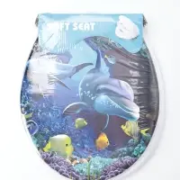Сиденье для унитаза с крышкой Доляна &laquo;Морские жители&raquo;, 40&times;37 см, мягкое