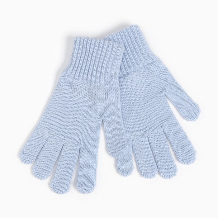 Перчатки одинарные детские, цвет голубой, размер 16 (9-12 лет) Перчатки одинарные детские, цвет голубой, размер 16 (9-12 лет)