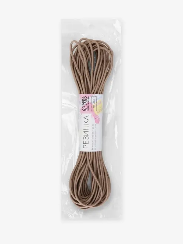 Резинка шляпная, 2 мм, 9&plusmn;0.5 м, 2 отрезка, бежевая