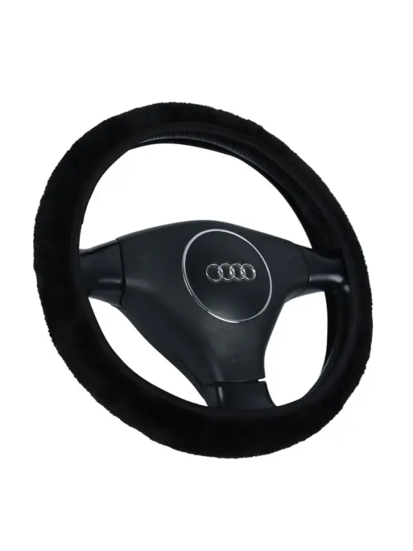 Оплетка на руль TORSO, меховая, мультиразмерная, черный