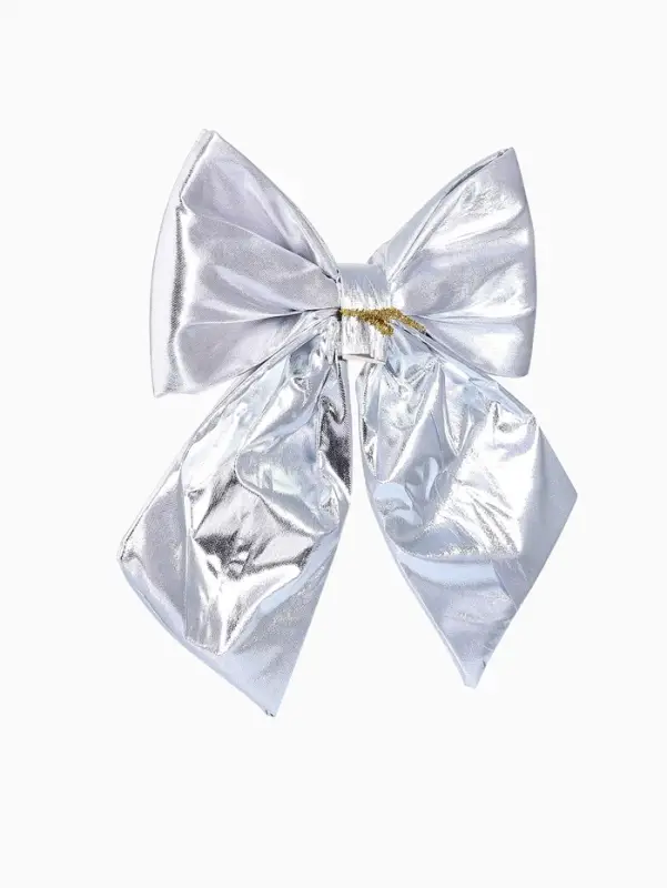 Ёлочная игрушка &laquo;Зимнее волшебство. Бант лоск&raquo; пластик, 24&times;26 см, серебро